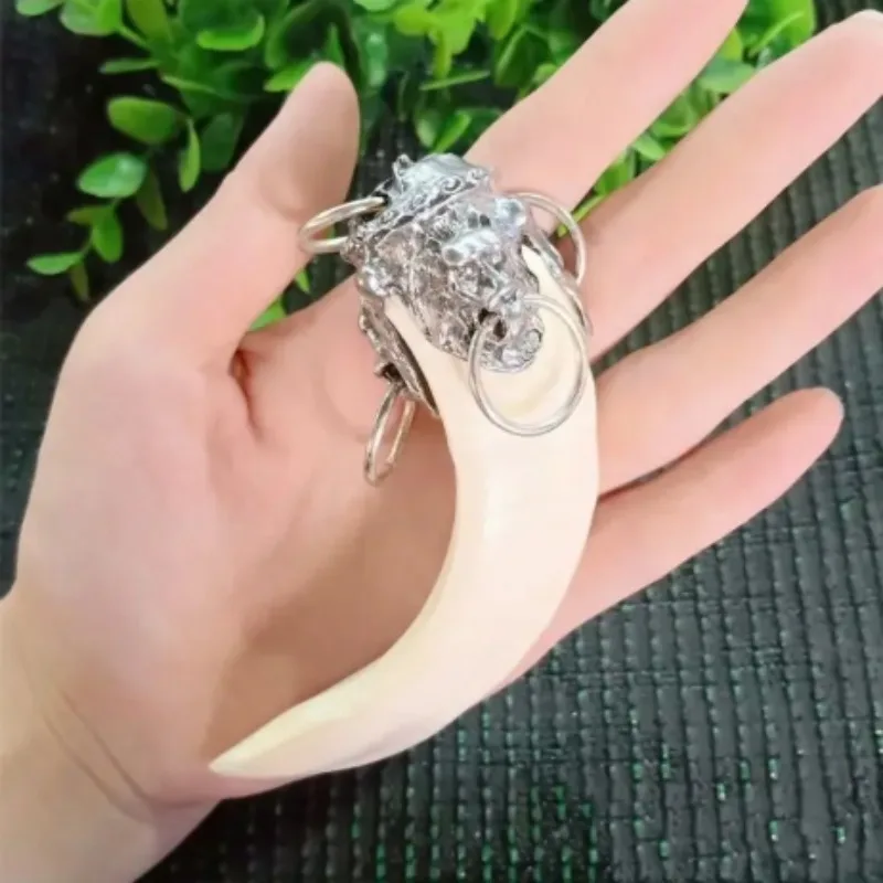 

Tibetan Silver leopard head Inlaid Pure Natural Wild Boar Tusk Necklace Pendant Fashion Elegant Jewelry Men Women Couple Gifts