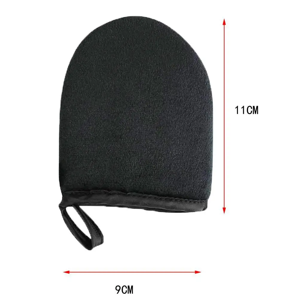 6x셀프 태닝 어플리케이터 미트 줄무늬 프리 홈 페이크 탄 미트 키트 블랙