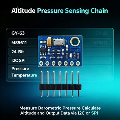 GY-63 MS5611 High Precision Barometric Pressure Altitude Sensor, I2C/SPI 3.3V/5V