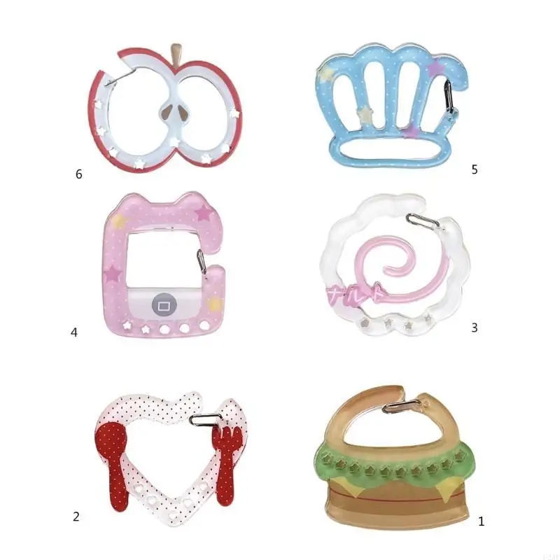 Acryl Carabiner Schlüsselbund Charme für Taschen und Accessoires Frauen Rucksack Anhänger – Detail 8
