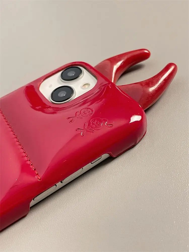 Cow Horns Warm Winter Down Jacket The Puffer Case Aurora For iPhone 16 15 14 13 12 Pro Max Phone Cases Cover Shockproof Coque