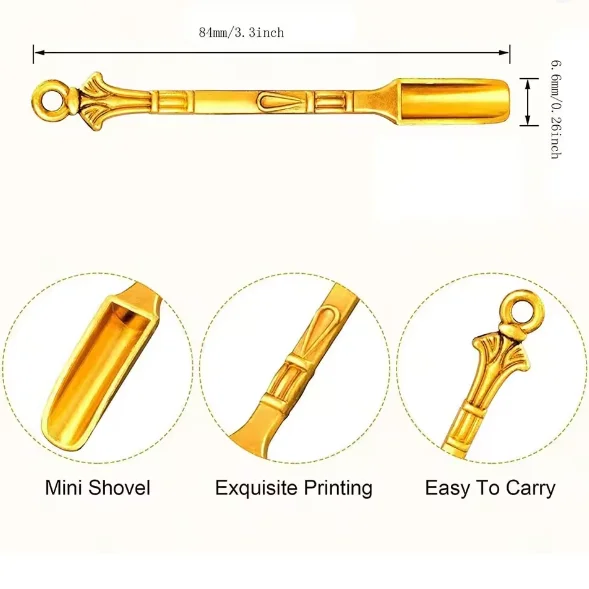 Portable Zinc Alloy Smoking Accessories Mini Metal Shovel Spice Spoon With Ring Hole Medicine Measuring Spoons Scoops Teaspoon