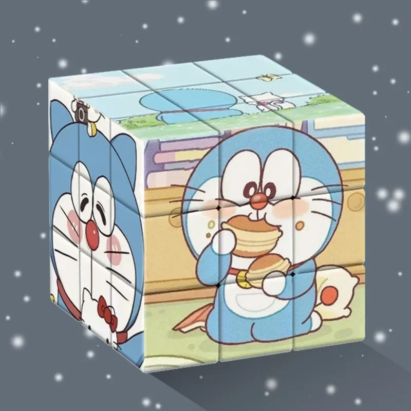 Anime Doraemon Level 3 Creative Puzzle Student Decompression Cube Children's Cute Pattern Puzzle Toy Gift