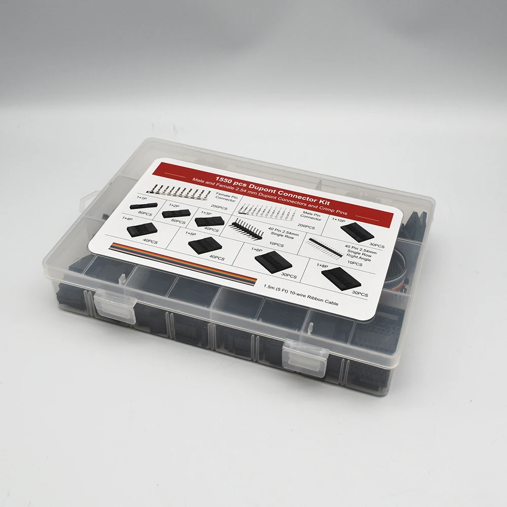 1550pcs Dupont connector kit terminals set 2.54mm pitch female pin header