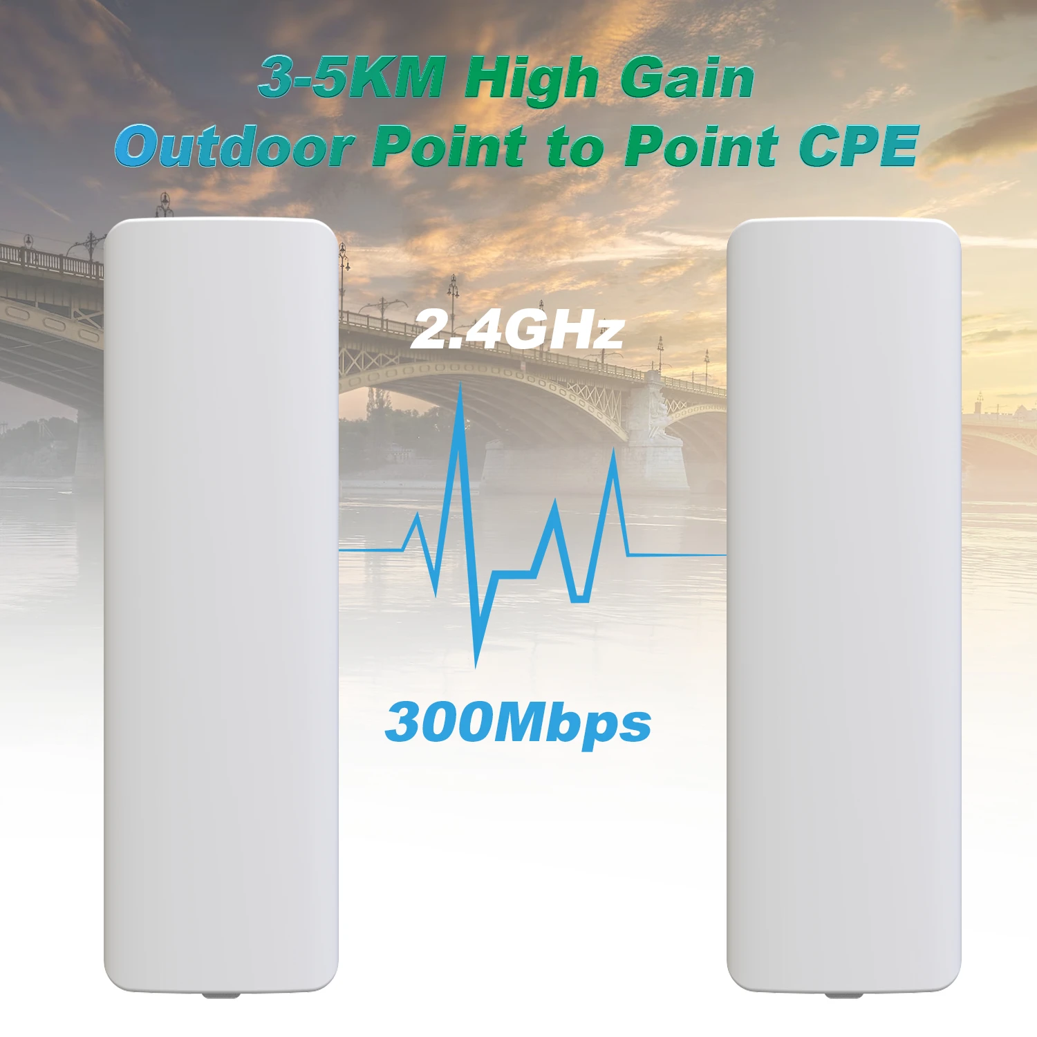 Imagem -02 - Comfast Ponto de Acesso ao ar Livre 300mbps 35km Roteador de Longo Alcance Cpe 2.4ghz Ponte de Rádio sem Fio 2*14dbi Antena Wi-fi Nanostação