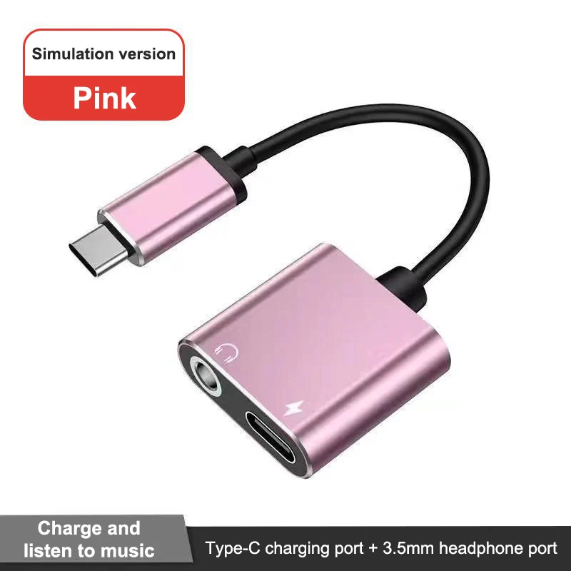 Adaptateur de charge USB Type-C vers prise audio 3.5mm, répartiteur 2 en 1, type C vers 3.5mm