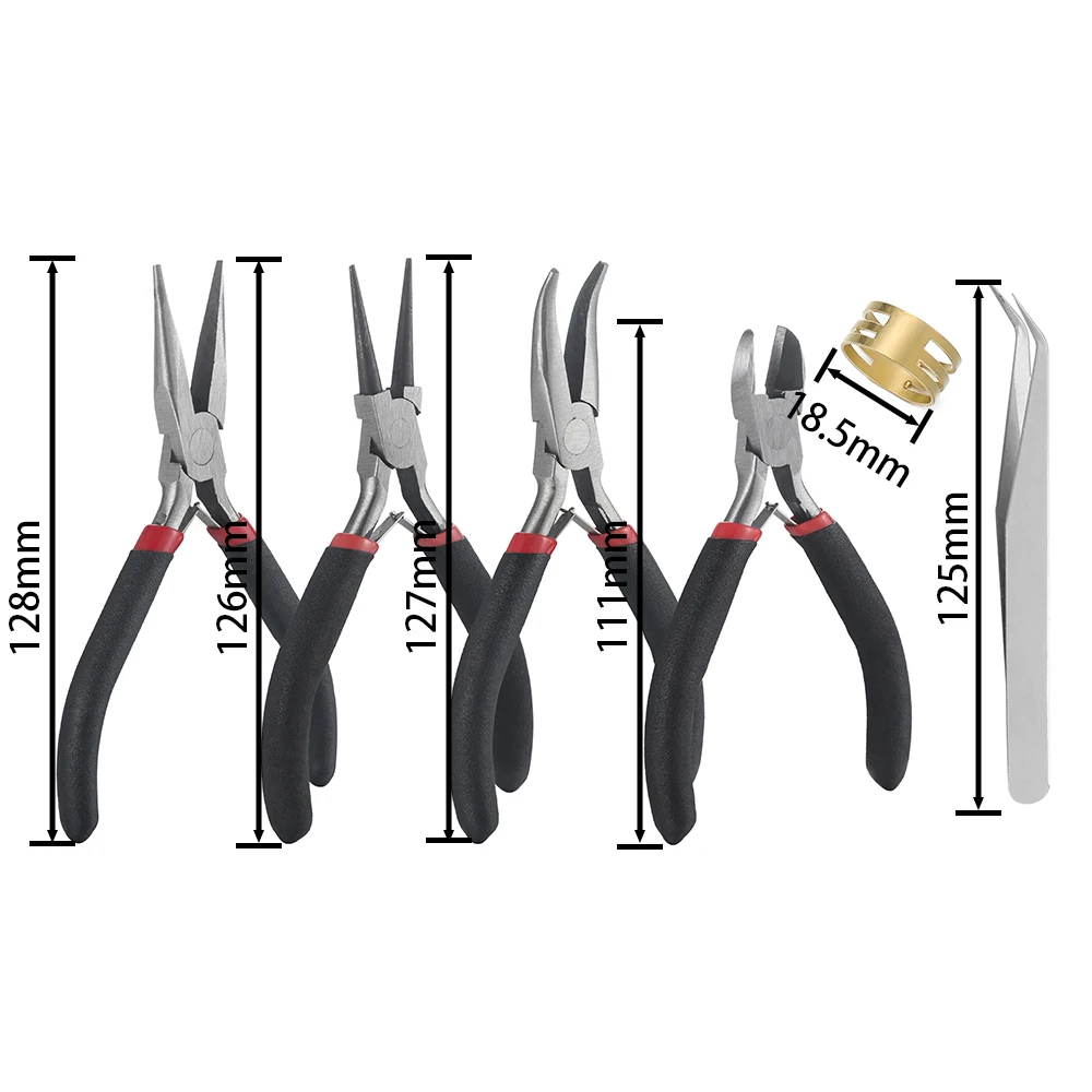 6pcs/Set Jewelry Pliers Jewelry Making Pliers Tools Kit with Needle Nose Pliers/Chain Nose Pliers, Round Nose Pliers