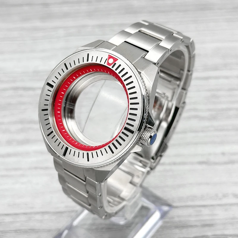 44mm King Samurai Uhrengehäuse Saphirglas Passend für NH34 7S 4R NH35 NH36 Uhrwerk Edelstahl-Armband Uhrenmodifikation – Detail 8