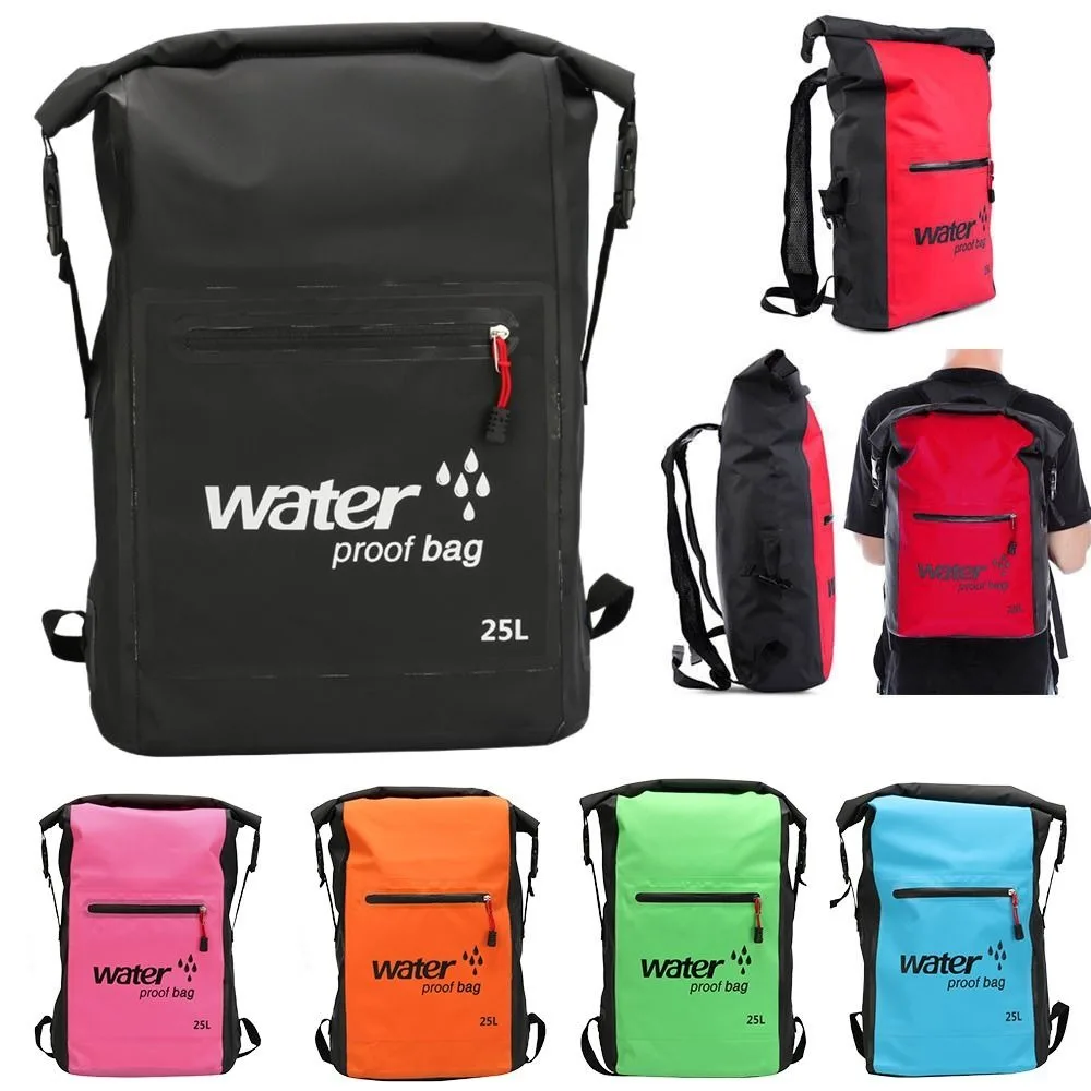 New 25L Dry Bag Waterproof PVC Water Floating Sack Water Resistant Backpack for Kayaking Boating