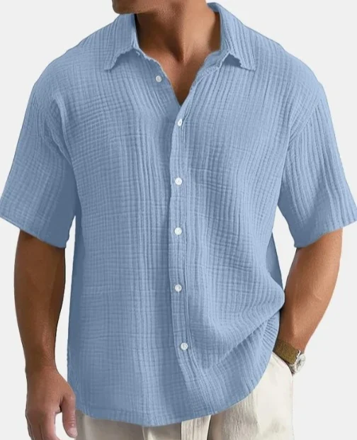 

Men's New Summer Loose Casual Cotton Short-sleeved Shirt