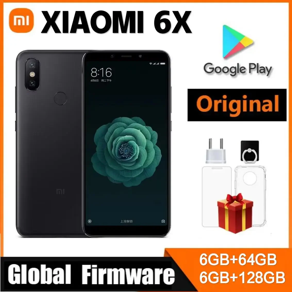 Global Rom الأصلي Xiaomi 6X 6GB 128GB 20 مليون بكسل celular googleplay بصمة ثماني النواة 4G الهاتف الذكي #5