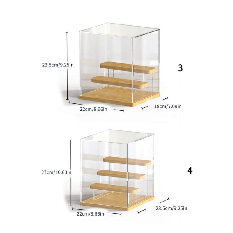 YQ Akrylowe pudełko do przechowywania, które można ustawiać jeden na drugim, na zabawki Stylowy do kolekcji Clear View