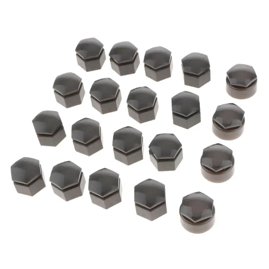 

20 Set 19mm Car Wheel Tire Nut Lug Dust Covers Protector Hub Screw Gray