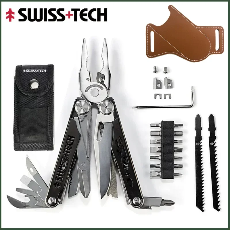 SWISS TECH 37 In 1 Multitools Diy Multi Tool Multi-tool Folding Knife Scissor Cutter EDC Survival Multifunctional Plier