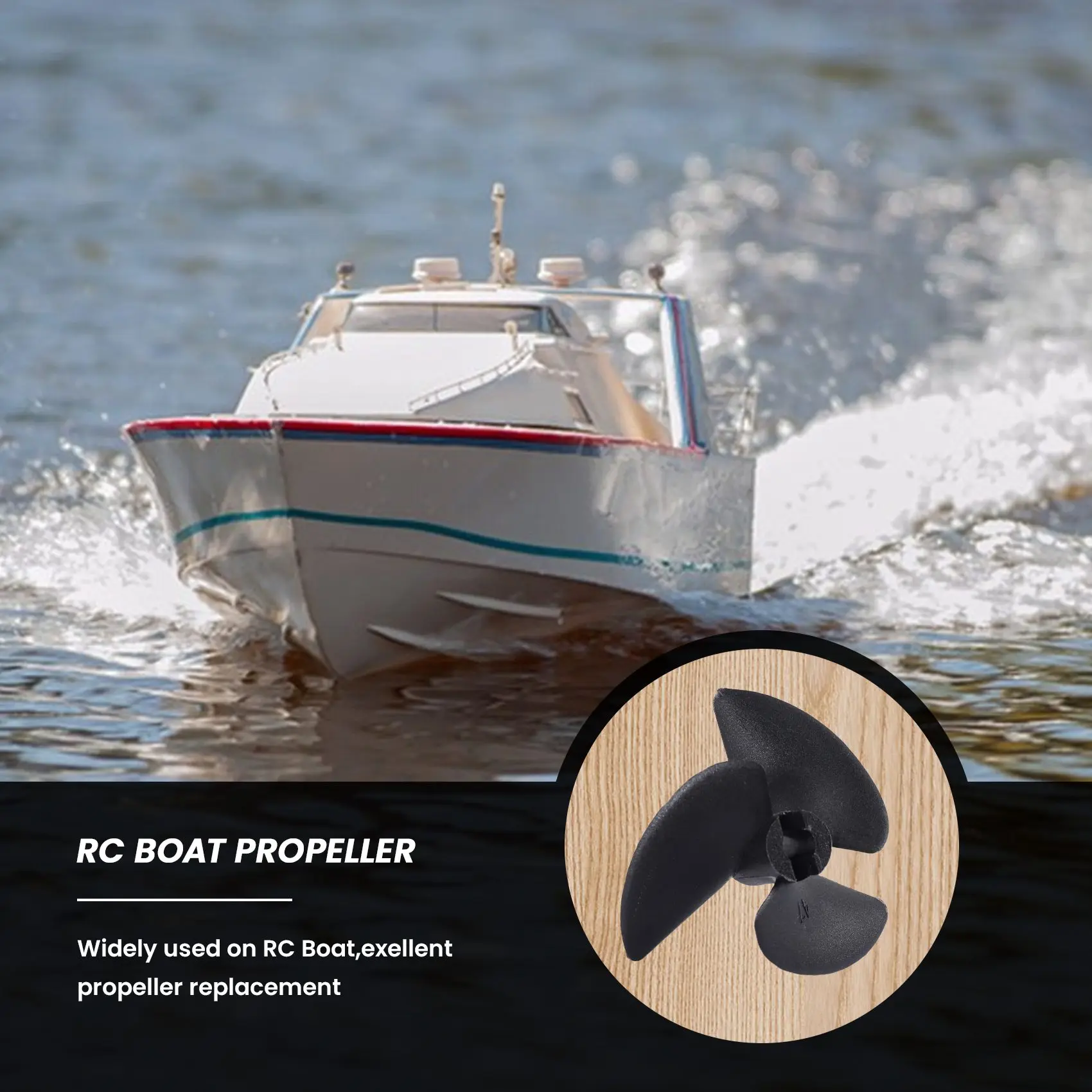 3X P40D47 Three Blades RC Boat Propeller Paddle For Brushless Motor