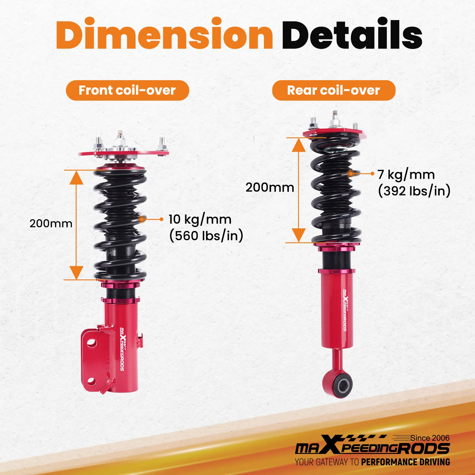 MaXpeedingrods 24 Way Coilovers Shocks Kit For Mitsubishi 3000GT 1991-1999 AWD 4WD