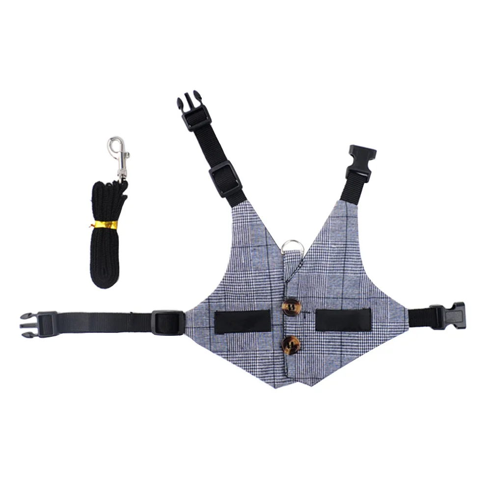 

1Set Stylish Rabbit Vest Harness Combo Lightweight Breathable Pet Suit with Portable Leash for Walking Comfortable Design