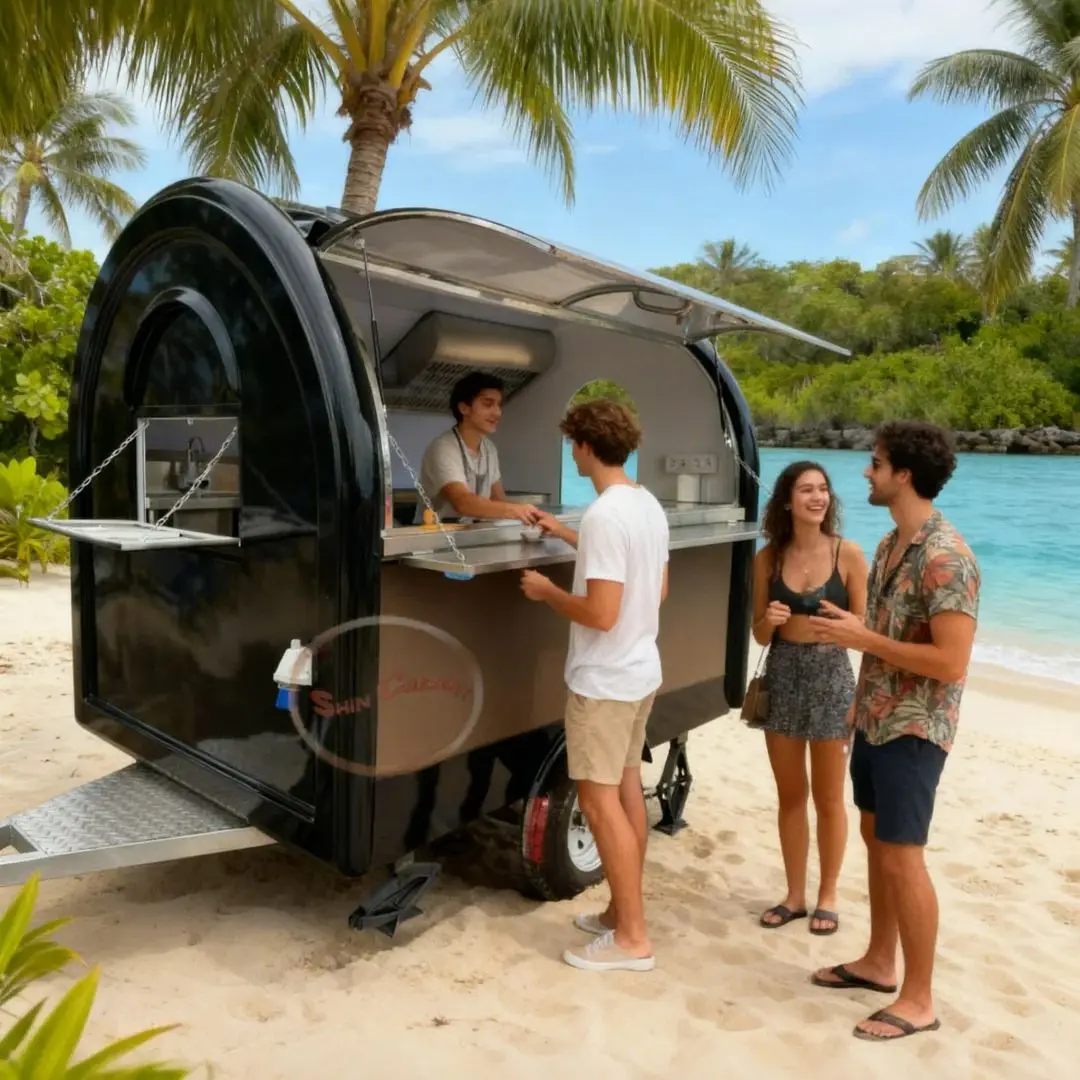 

Thickened Stainless Steel Mobile Food Cart Portable Skewer Frying BBQ Function Customizable Commercial Snack Vending Trail Cart