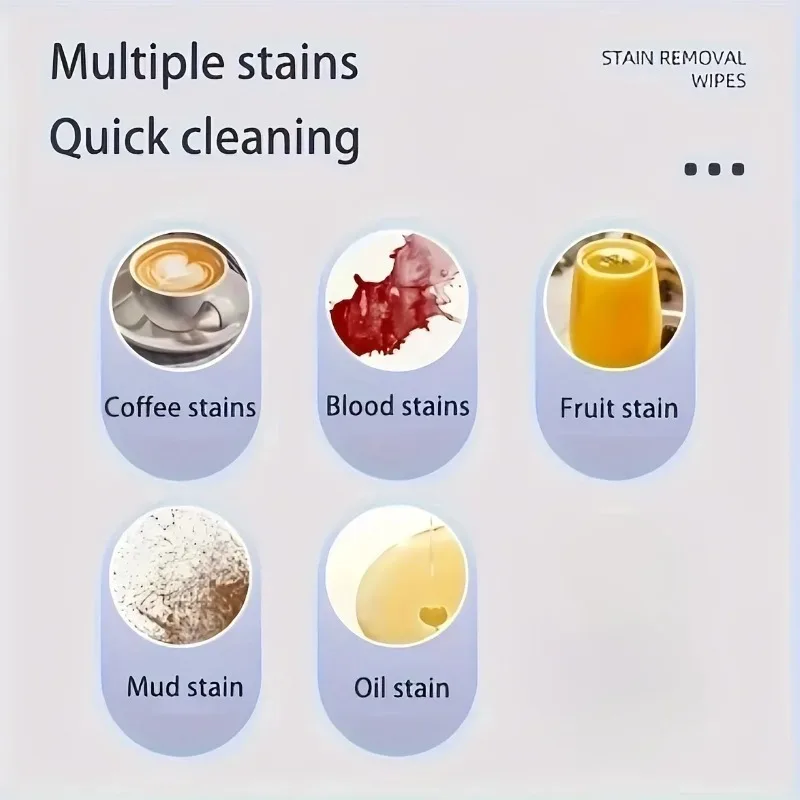 Independent Packaging for Clothes Shoes Stain Removal Wipes Emergency Without Washing Portable Stain Removal Wipes