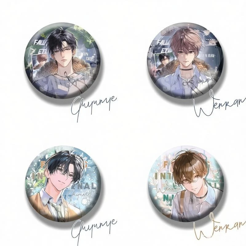 Novel Falling Into The Polar Night Peripheral Badges 58mm Wen Ran Gu Yunchi Brooch Pin Cosplay Accessory for Backpacks Clothes