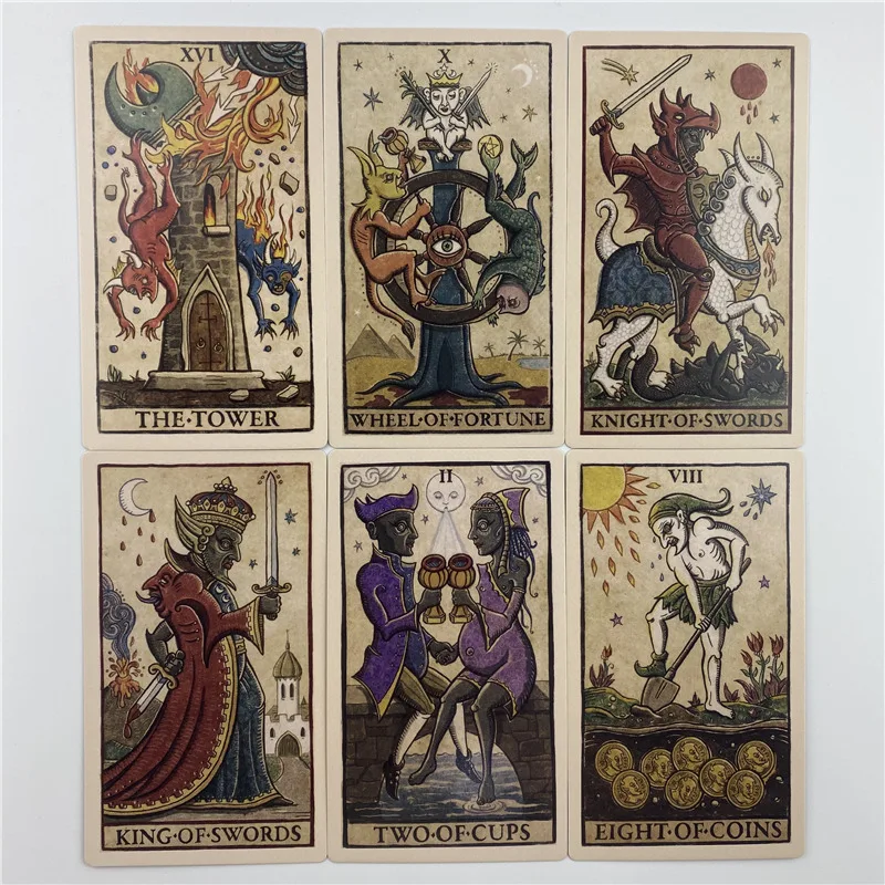 12x7 Duży rozmiar Księżyc Tarot Della Luna Karty z papierowym przewodnikiem Pips Wydanie na życie z pełnymi scenami obrazkowymi Gry planszowe