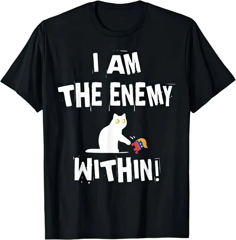 

I Am The Enemy Within Funny Cat Graphic Tee