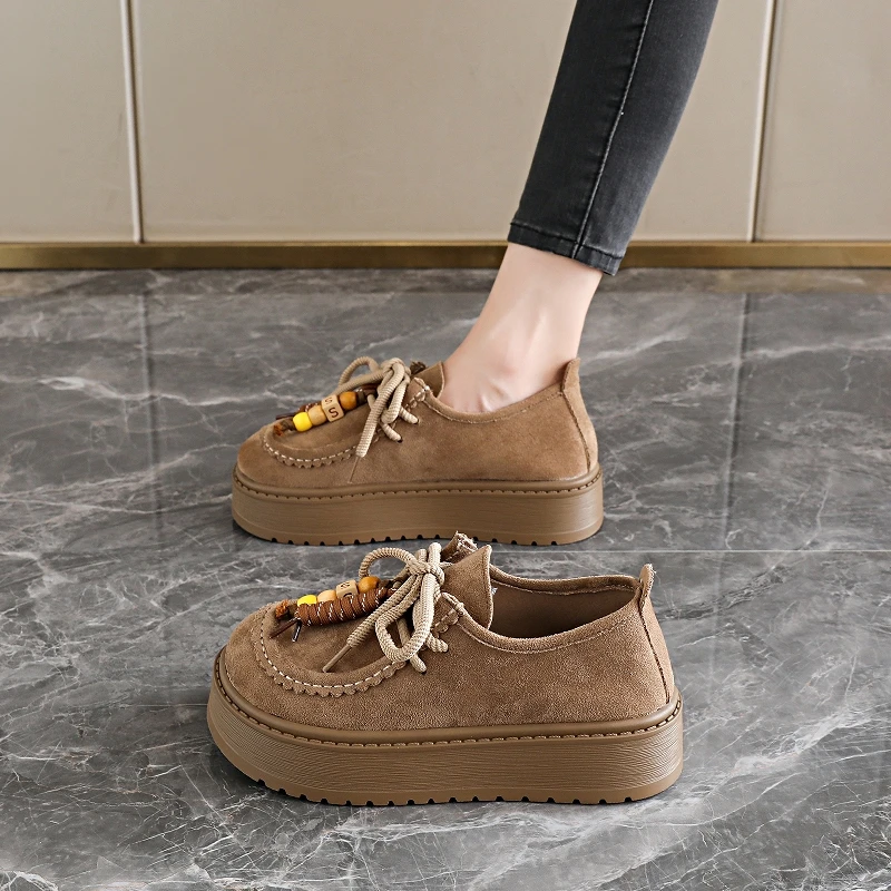 

Womens Beaded Moccasin Flats Soft Sole Comfortable Walking Shoes Non Slip Lightweight Loafers For Daily Wear