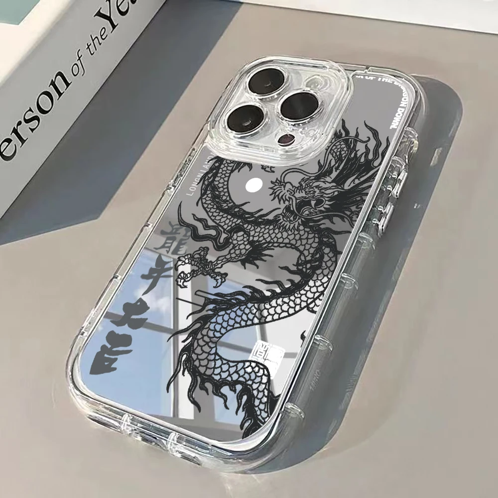 

Dragon Cloud Mirror Phone Case For iPhone 17 Pro Max 17 Air 16 E 15 16 14 13 12 11 Plus 7 8 XR XS X SE2022 Back Shockproof Cover