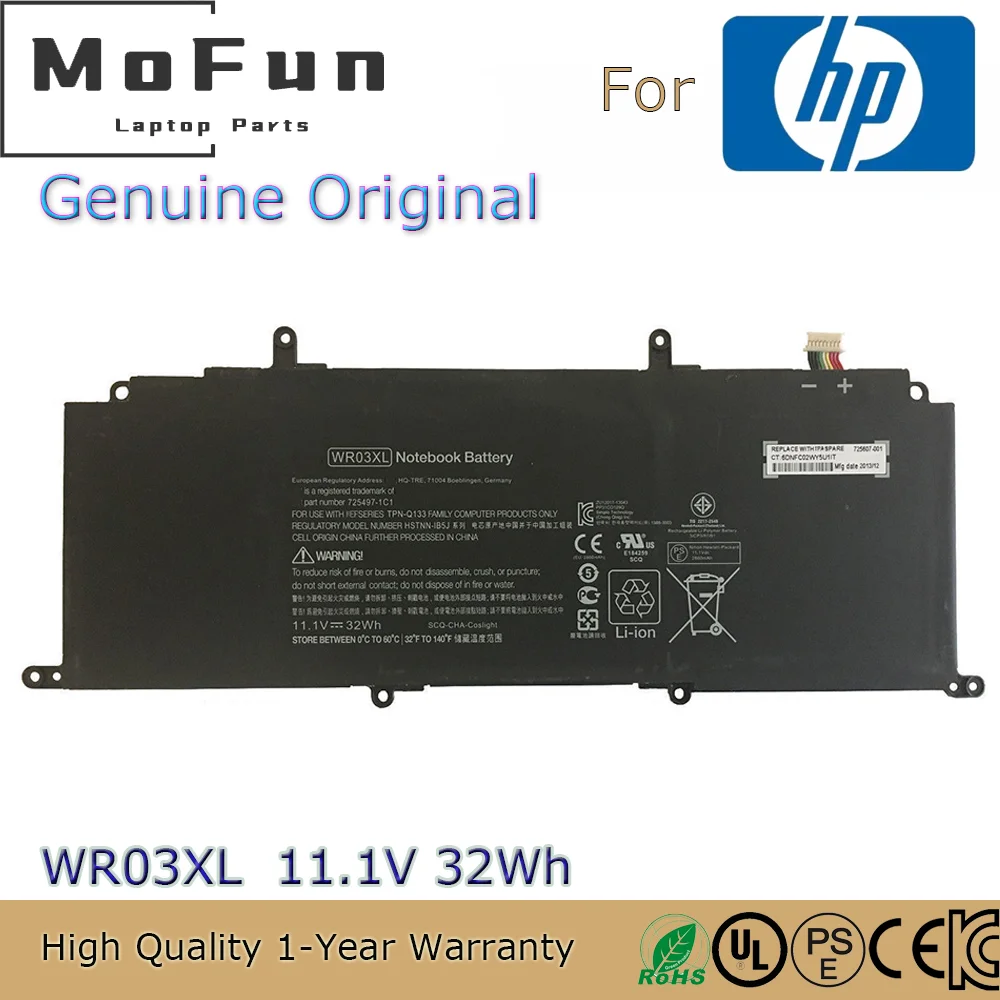 Brand New Original WR03XL 11.1V 32Wh Laptop Battery for HP Pavilion 13 Split X2 13-M 13-M000 HSTNN-DB5J 725497-1C1