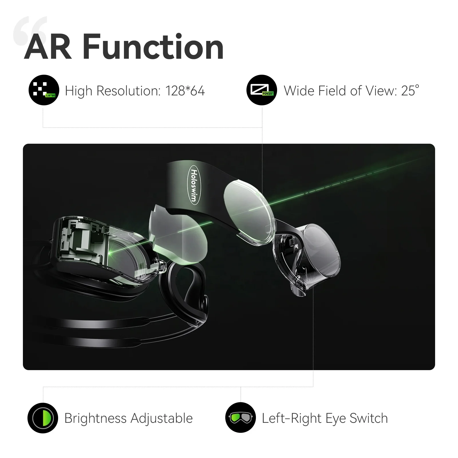 Nieuwe Technologie Hd Anti-Fog Slimme Race-Bril Voor Volwassenen Real-Time Near-Eye Display Zwemmen Data Training Wedstrijd Bril