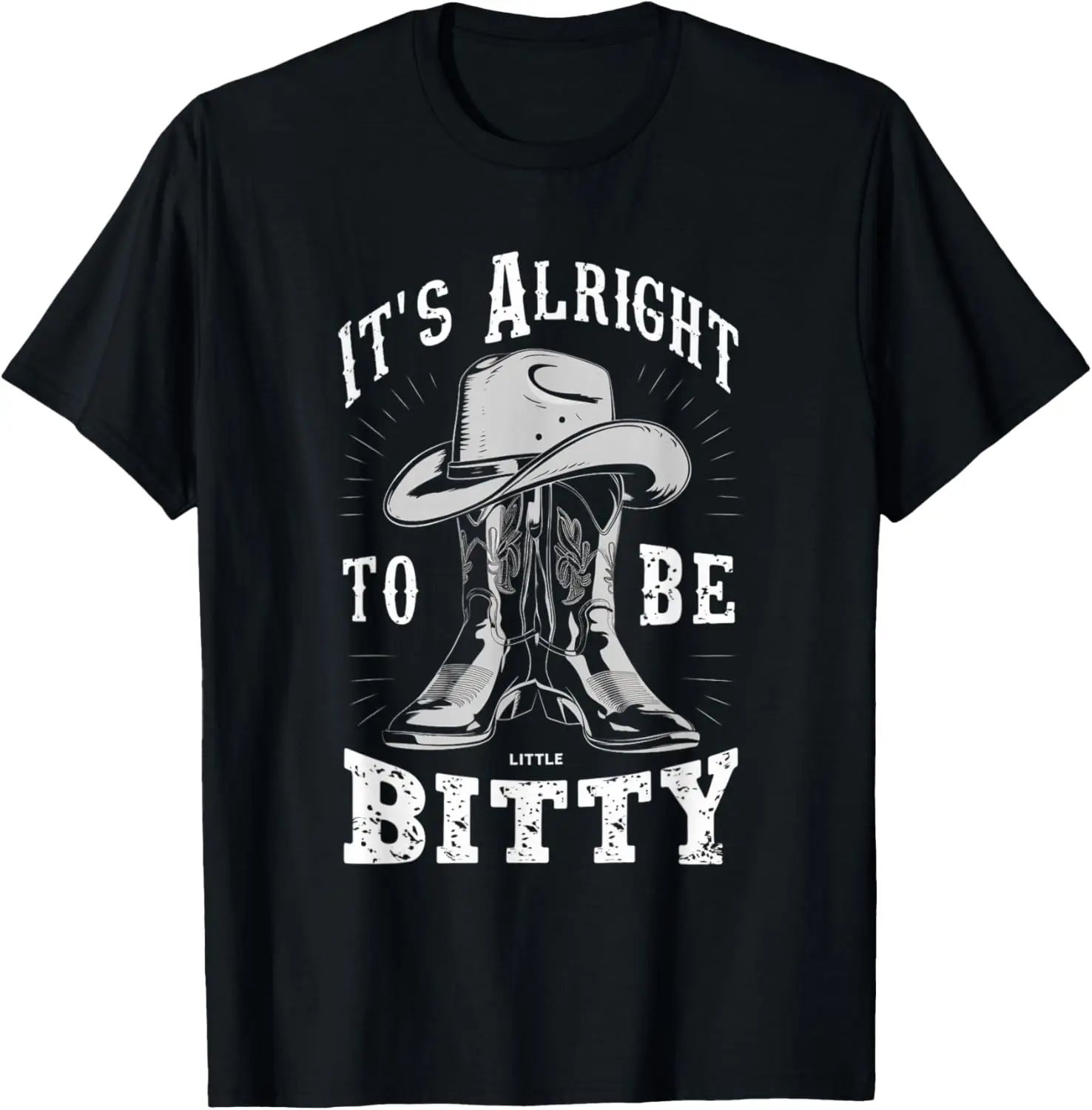 It's Alright To Be Little Bitty Retro Country Music Toddler T-Shirt 100% Cotton Trendy Y2K Short-Sleeve Tee – Soft,