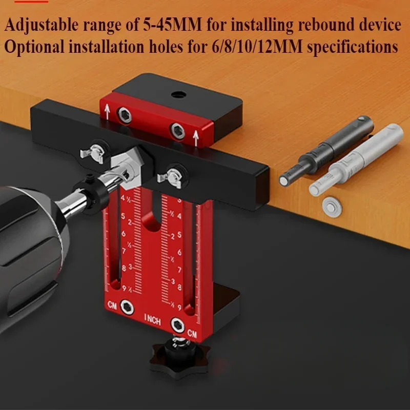 Upgraded Cabinet Door Installation Clamp 0-75mm Thickness Clampable Versatile Drilling Locator High Protective Woodworking Tools