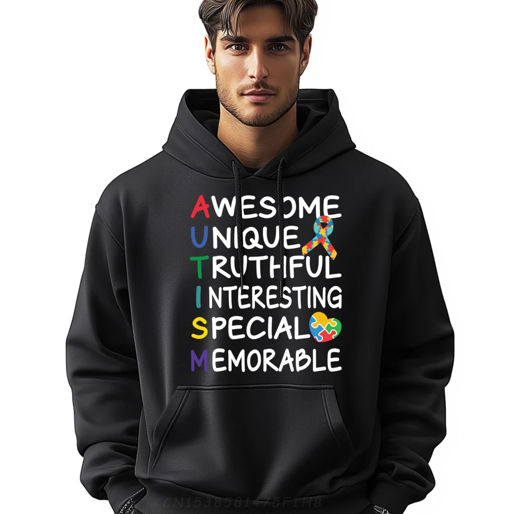 

Autism Awareness Month Apparel Awesome Autism Awareness Graphic Sweatshirts Men Long Sleeve Hoodie Men Halloween