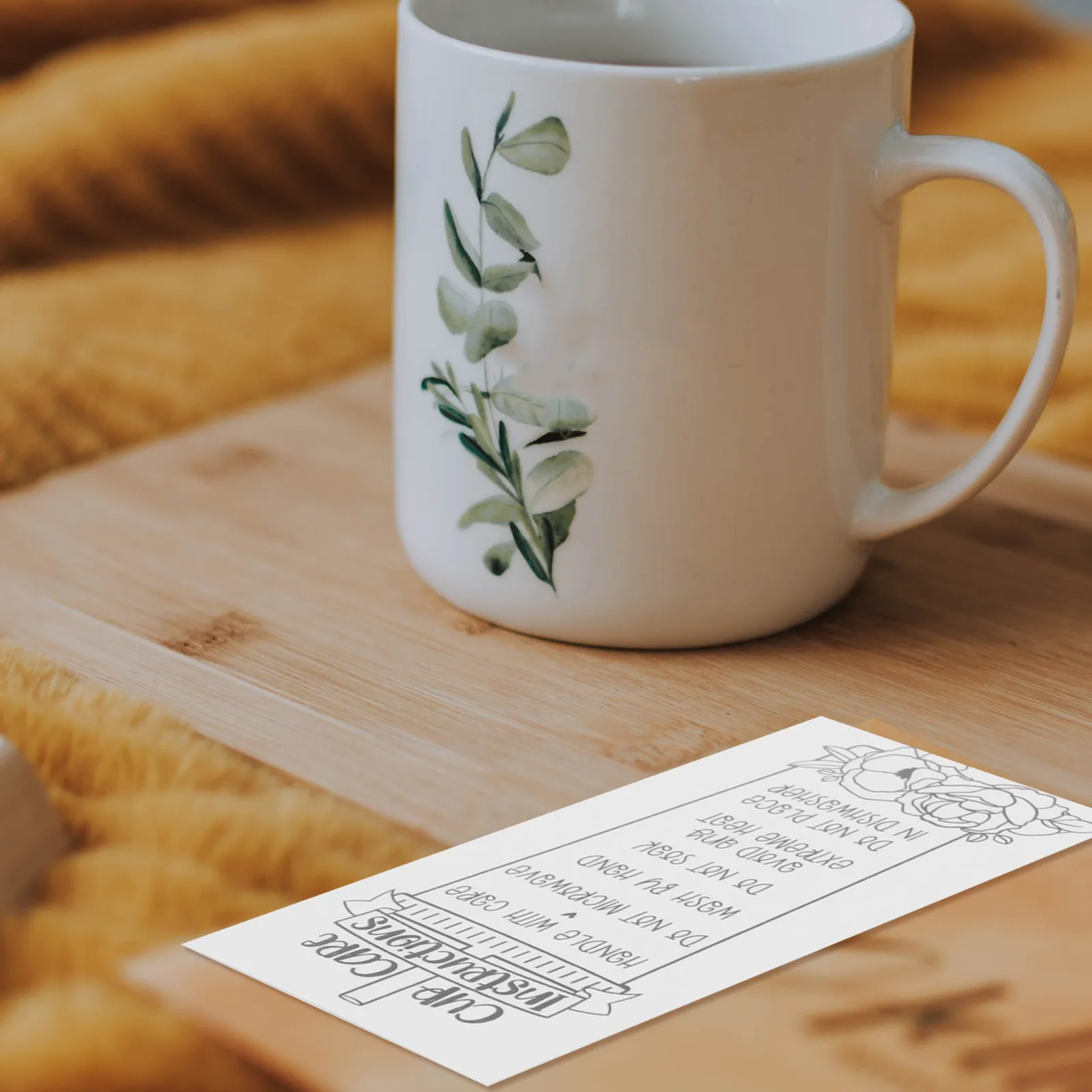 30 Pcs Glass Mug Care Cards Paper Cup Guide Inserts for Small Business Non Fade Compact Lightweight