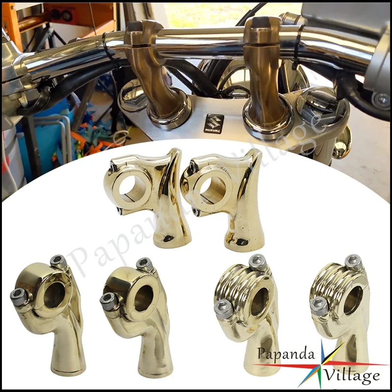 

22mm 25mm Brass Vintage Handlebar Risers Old School Retro Bar Mount Extend Riser Universal For Harley Cafe Racer Bobber Chopper