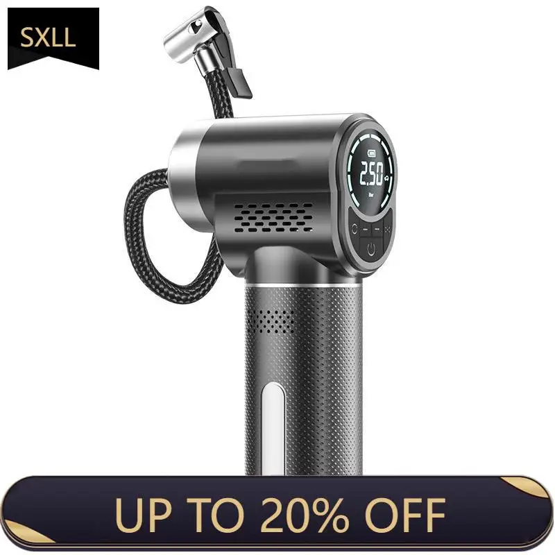 

SXLL Portable Car Car Tire Air Pump with Digital Pressure Gauge Emergency Light Emitting Diode Lightweight Plastic Material Car