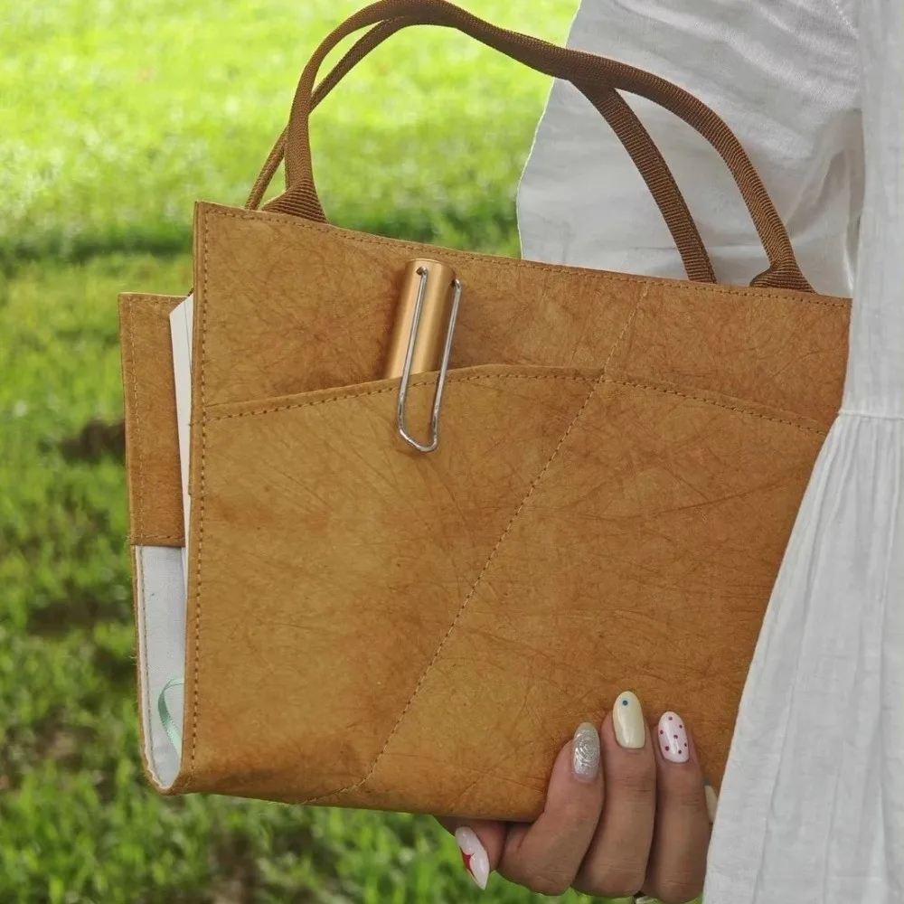 Handmade Book Cover A5/B5 Waterproof Notebook Leather Cover with Handle Replaceable Book Protector Sleeve