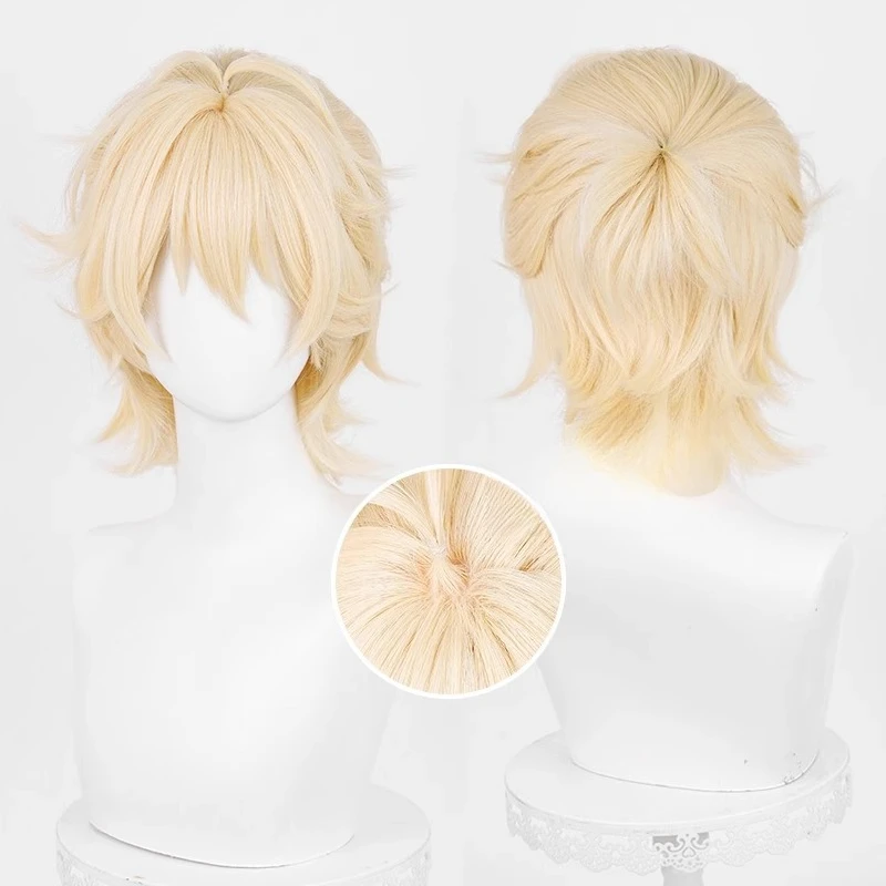 在庫あり-ルカ-コスプレウィッグ-2スタイル-30cm-ショートミルクゴールデンウィッグ-コスプレアニメコスプレウィッグ-耐熱性合成毛