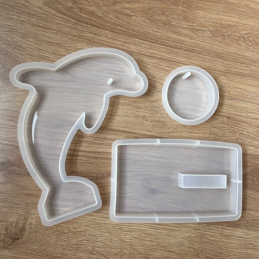 3D Dolphin Silicone Mold Epoxy Resin Mould DIY Desktop Ornament Handmade Marine Animal Decor Craft Casting Supplies