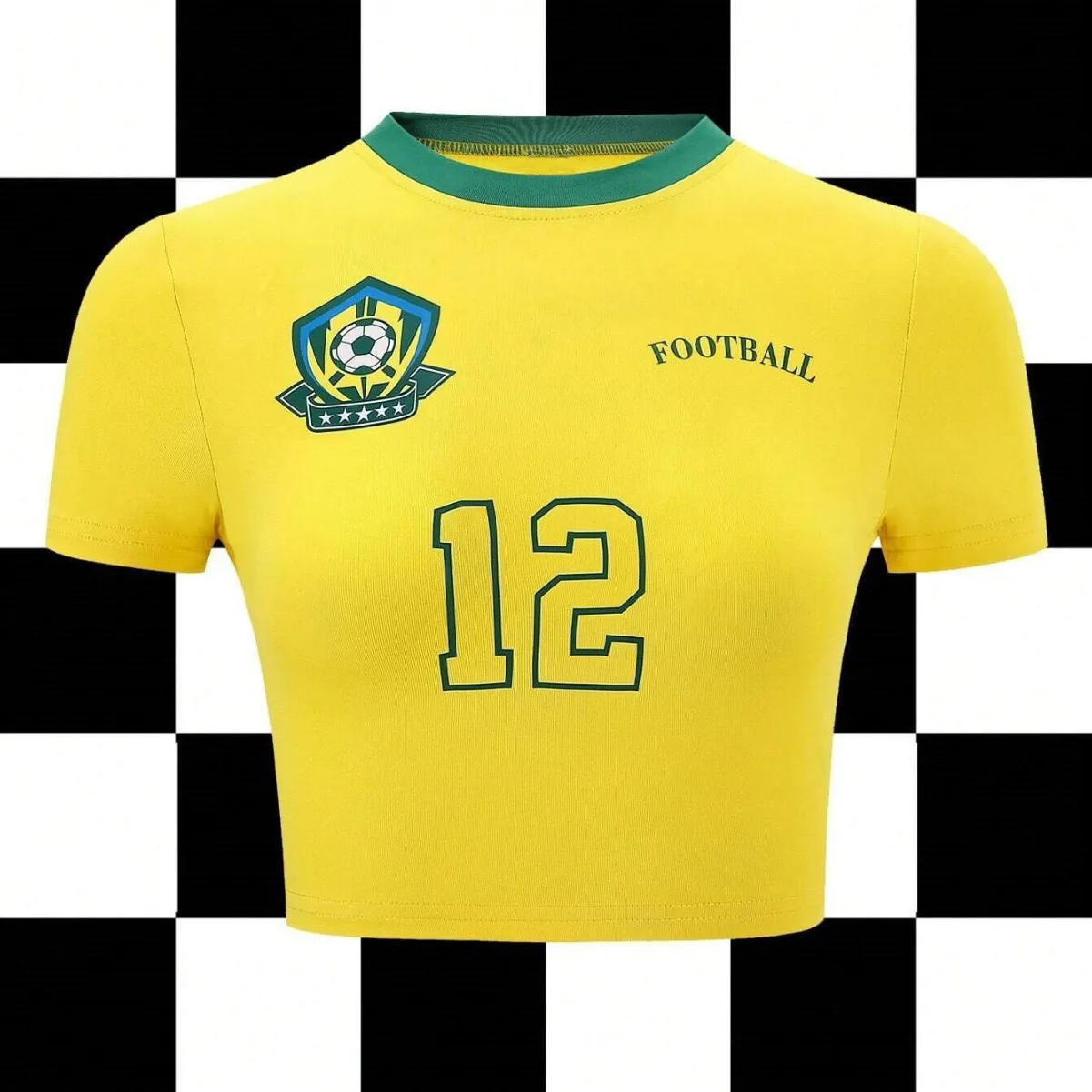 

Football jerseys, national team fans, club 12 printed street slim fit Y2K pullover for women's football T-shirt