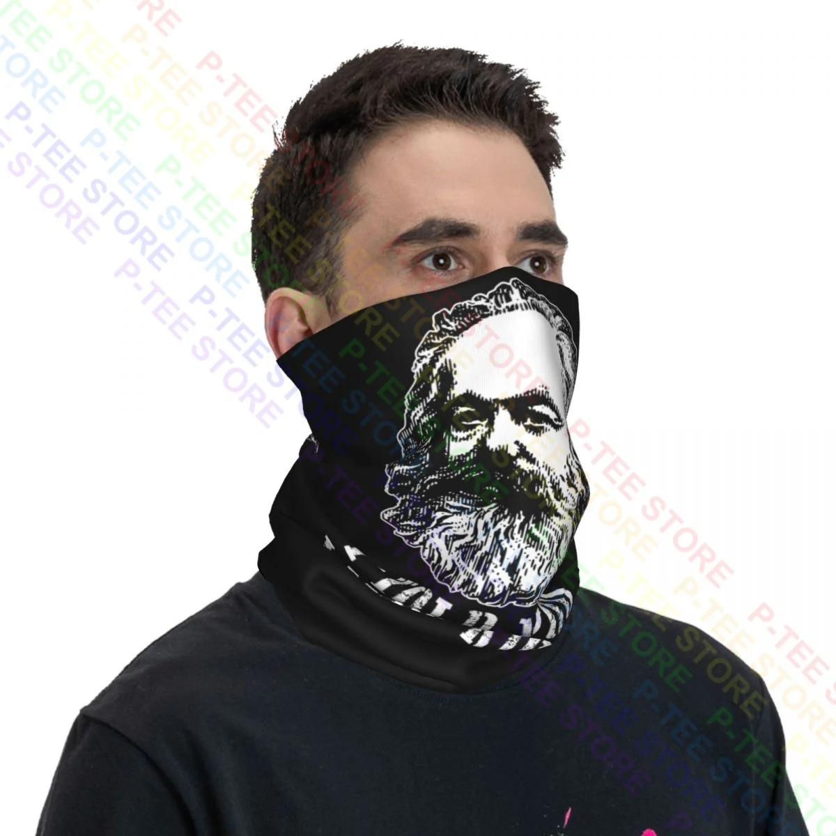 Pañuelo de cuello para hombre y mujer, mascarilla facial con estampado de Karl Tadi, el polo, el feminismo y el marxismo 01