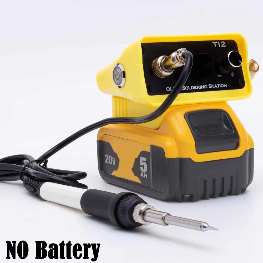 Stazione di saldatura OLED T12 per stazione di saldatura con batteria al litio Dewalt 18V/ferro portatile senza fili (batteria non inclusa)