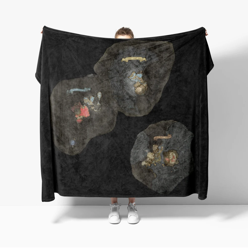Golden Tree Lands Between Map Blankets Soft Warm Flannel Throw Blanket Bedding for Bed Living room Home Sofa