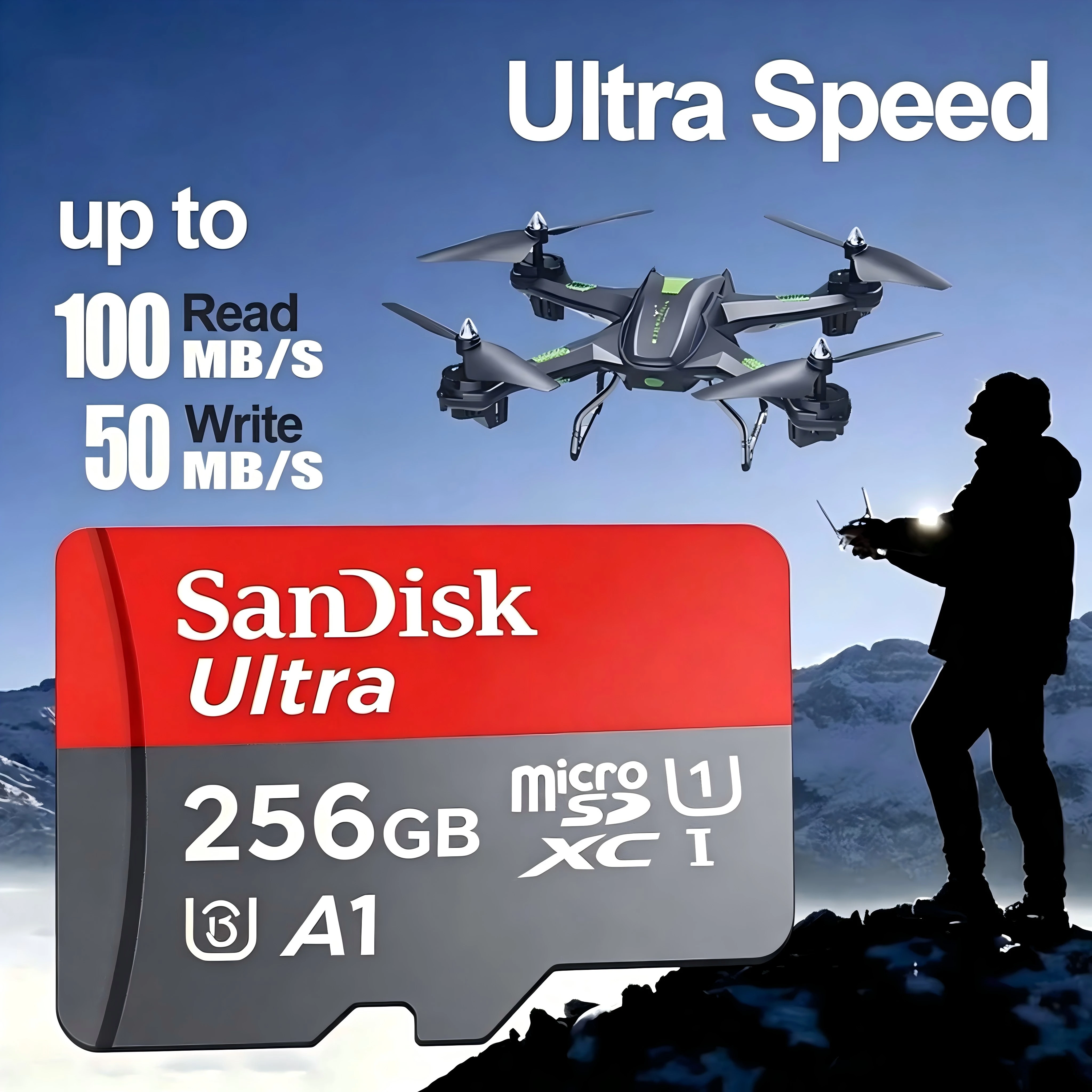

SanDisk Ultra Micro SD Card A1 U1 Class 10 TF Flash Memory Card 32GB 64GB 128GB 256GB 512GB for Smartphone Tablet Camera