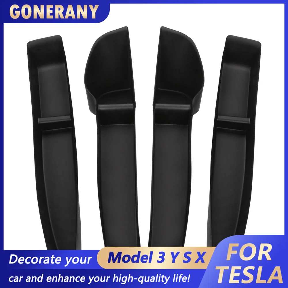 

For Car Door Tray Organizer Tesla Model Y 3 Accessories Car Front and Rear Door Slot Tray Organizer Door Side Storage Box TPE