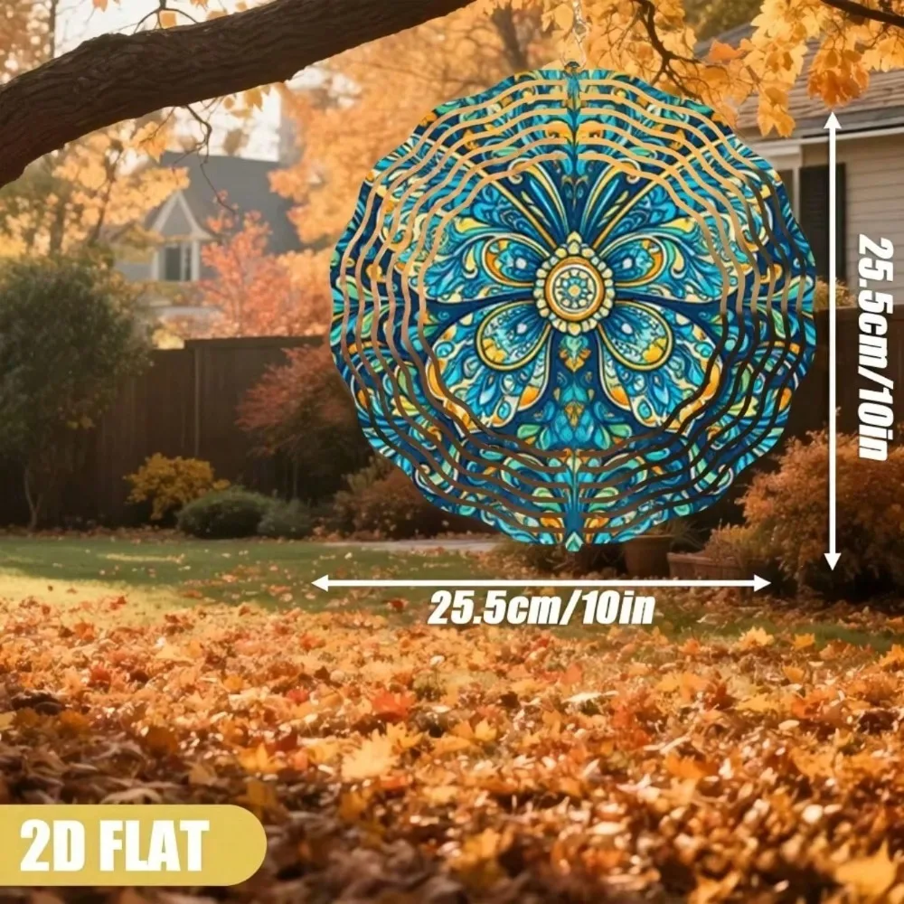 CIFbuy Bohemian Mandala Flower Iron Wind Chimes Relaxing Soft Sound Anti Rust Waterproof Elegant Art Ornament Indoor Outdoor Yar