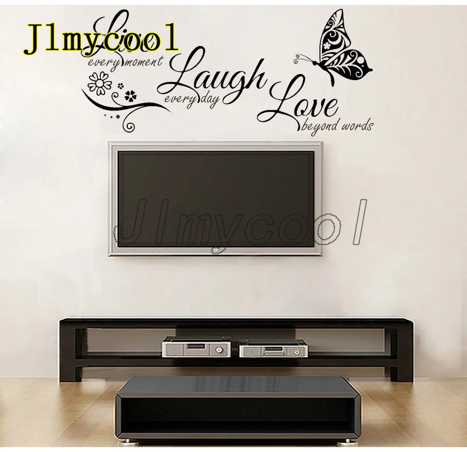 

Live Laugh Love Butterfly Flower Настенная художественная наклейка Современные наклейки на стены Цитаты Виниловые наклейки Наклейки на стену Домашний декор Гостиная