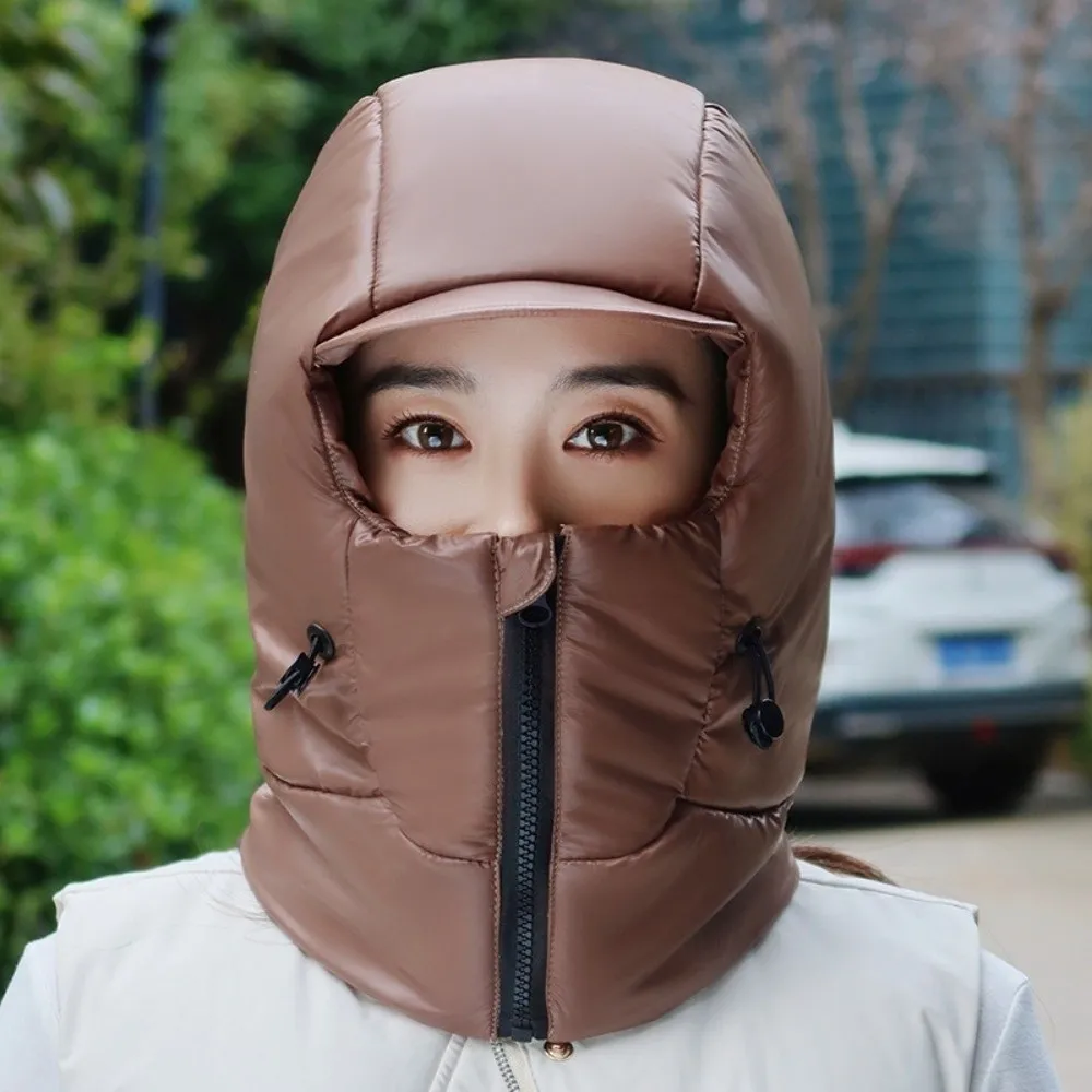 Face Shield Solid Color Winter Cycling Warm Hat Lightweight Thickened Ear Protect Cap Breathable Windproof Lei Feng Hat Winter