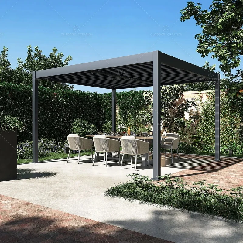 Metal Slats Deck Louver Panel Powder Coated Gazebo Louvered Aluminum Pergola Window