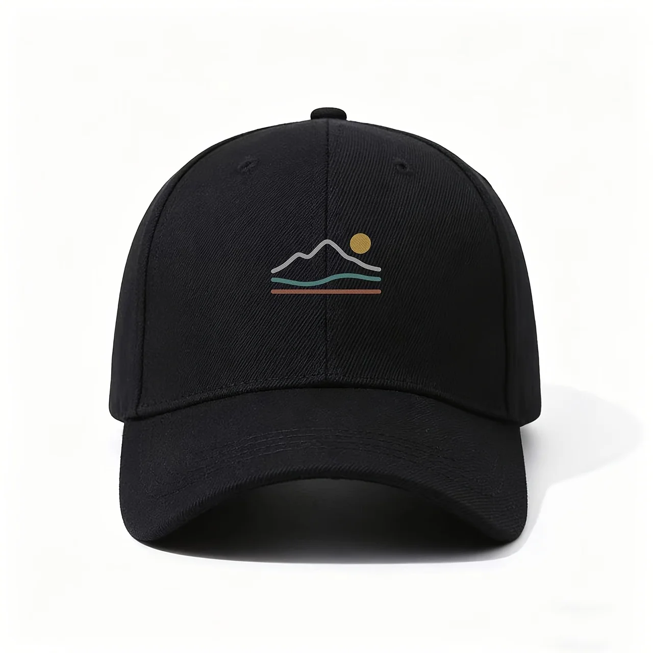 Casquette de baseball, Paysage de montagne paisible au soleil, Esthétique minimaliste et chaleureuse, Voyage relaxant, Vie tranquille en plein air, Sens du vacances